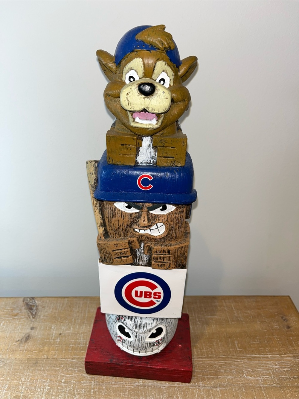 Chicago Cubs Garden Statue, Tiki Totem Style, Outdoor or Indoor Use, 16 Inch...
